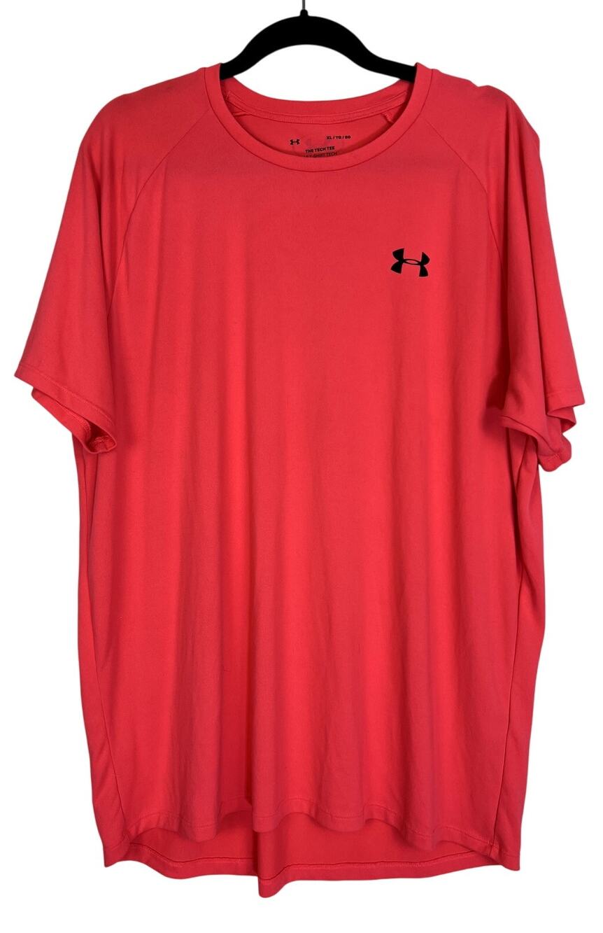 Mens Under Armour Heatgear Athletic Workout Workout Pink Short Sleeve T-Shirt